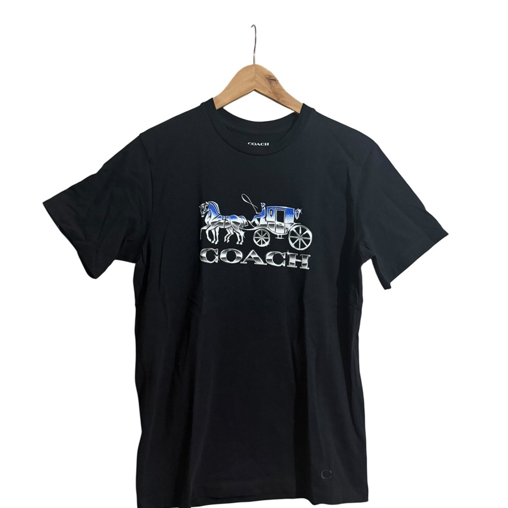 Coach Black T-Shirt with Blue Graphic